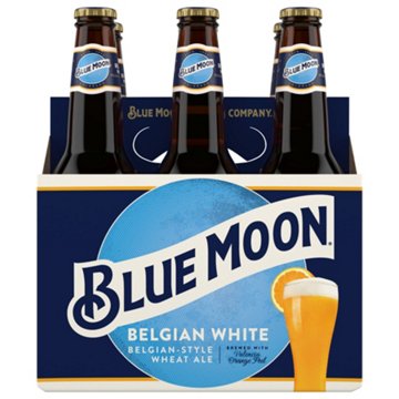 Blue Moon Belgian White Ale Craft Beer 6 pk Bottles, 12 oz