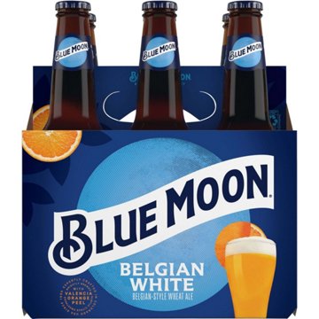 Blue Moon Belgian White Ale Craft Beer 6 pk Bottles, 12 oz