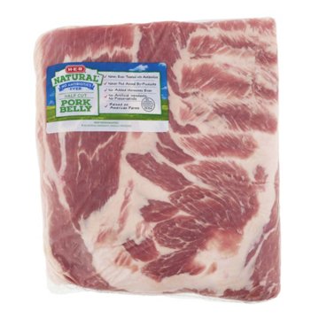 H-E-B Natural Half Cut Pork Belly, Avg. 4.83 lbs