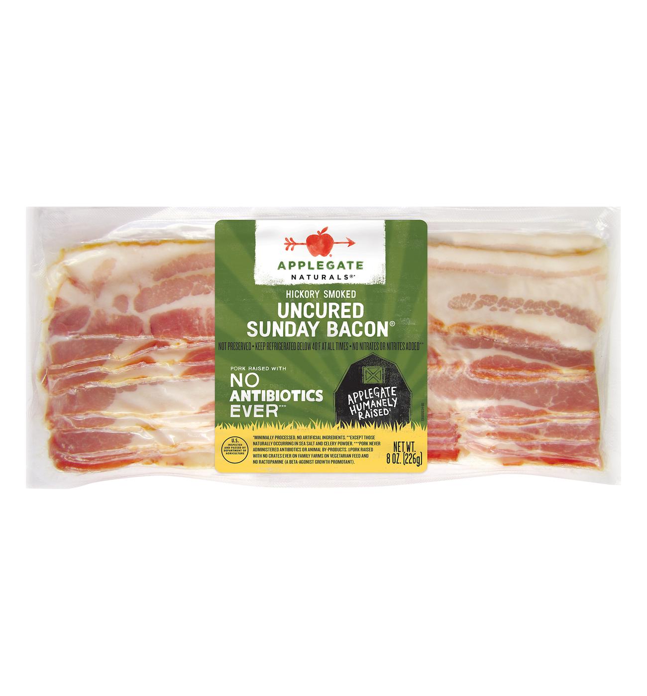 Applegate Naturals Hickory Smoked Uncured Sunday Bacon; image 1 of 3