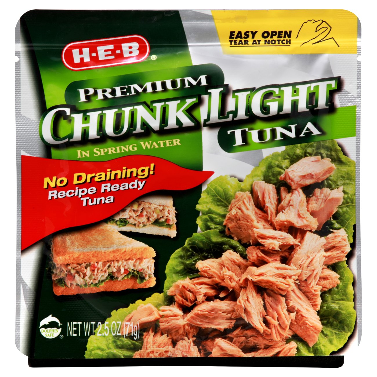 H-E-B Chunk Light Tuna In Spring Water Pouch - Shop Seafood At H-E-B