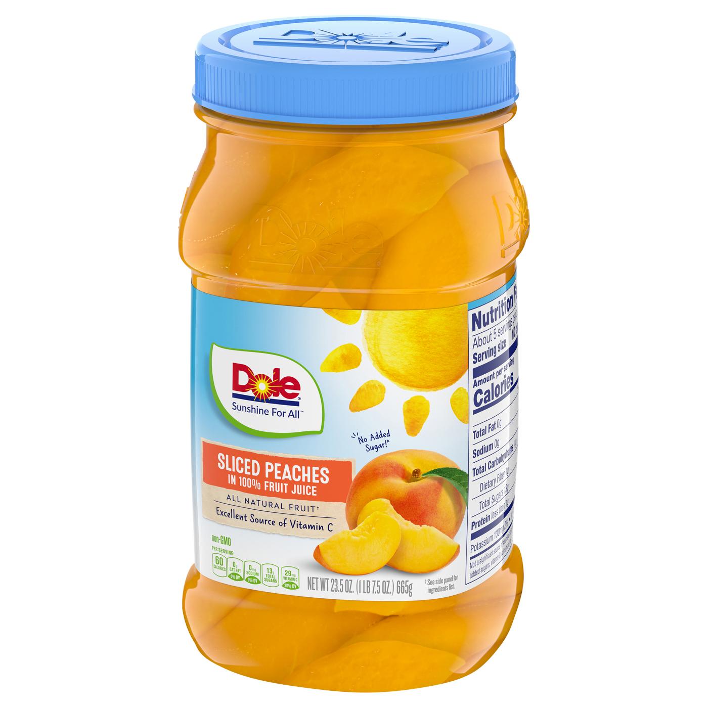 Dole Sliced Peaches in 100% Fruit Juice Jar; image 2 of 5