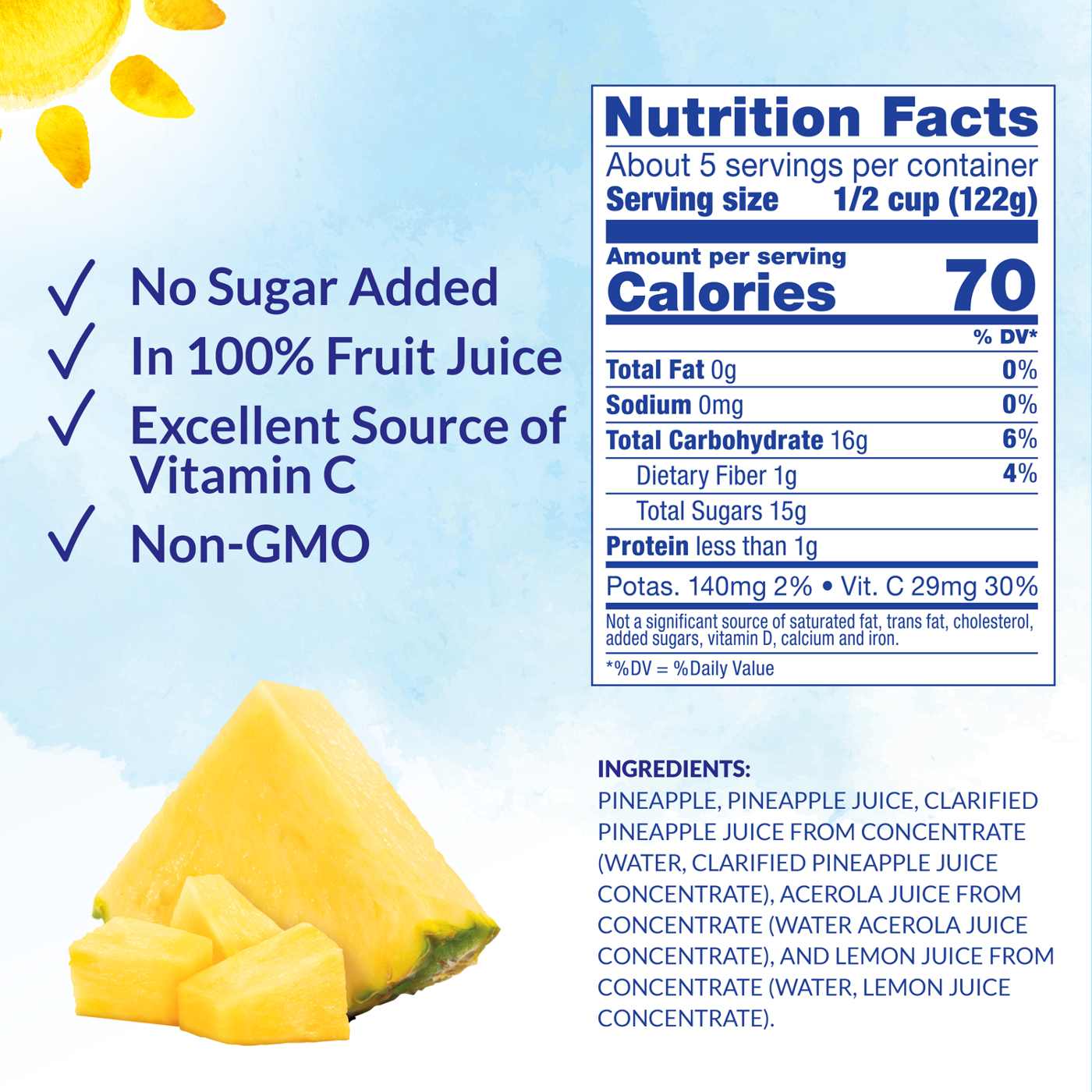 Dole Pineapple Chunks in 100% Fruit Juice Jar; image 5 of 6