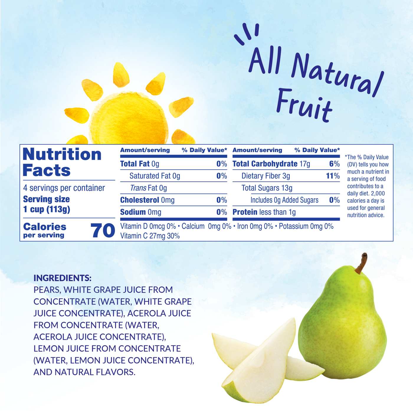 Dole Fruit Bowls - Diced Pears in 100% Juice; image 7 of 7