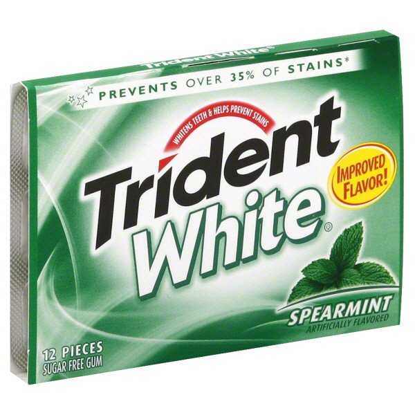 Trident White Sugar Free Spearmint Gum Shop Candy At H E B 