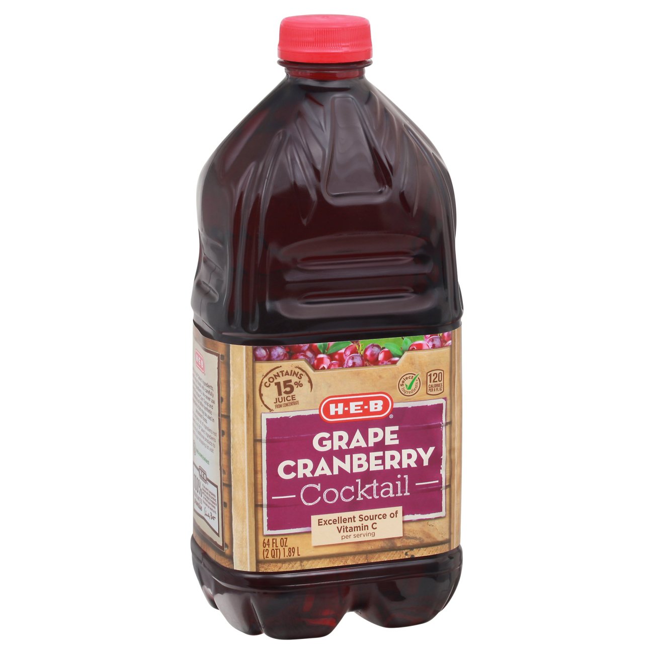 HEB Select Ingredients Grape Cranberry Cocktail Juice Shop Juice at