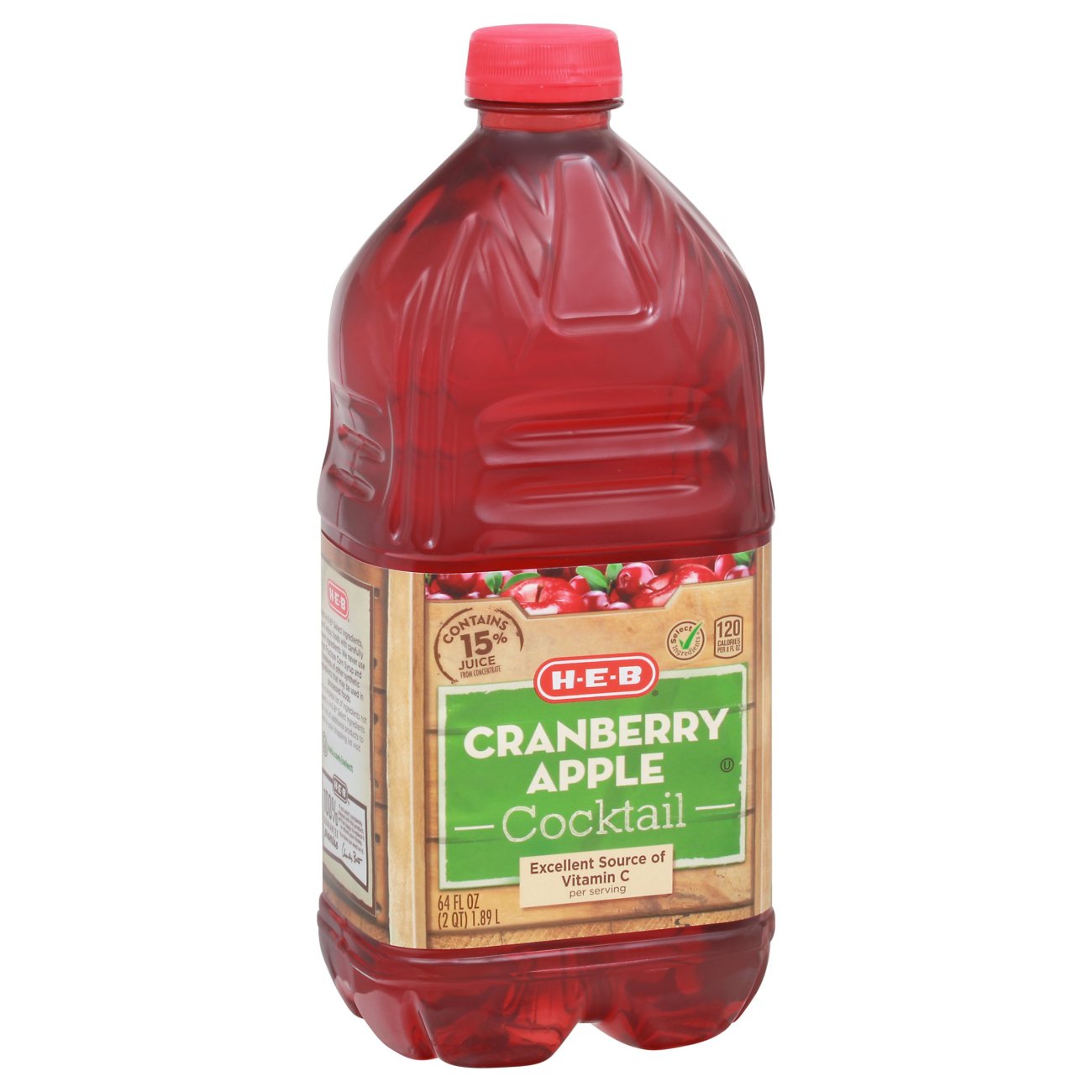 H-E-B Select Ingredients Cranberry Apple Cocktail Juice - Shop Juice At ...