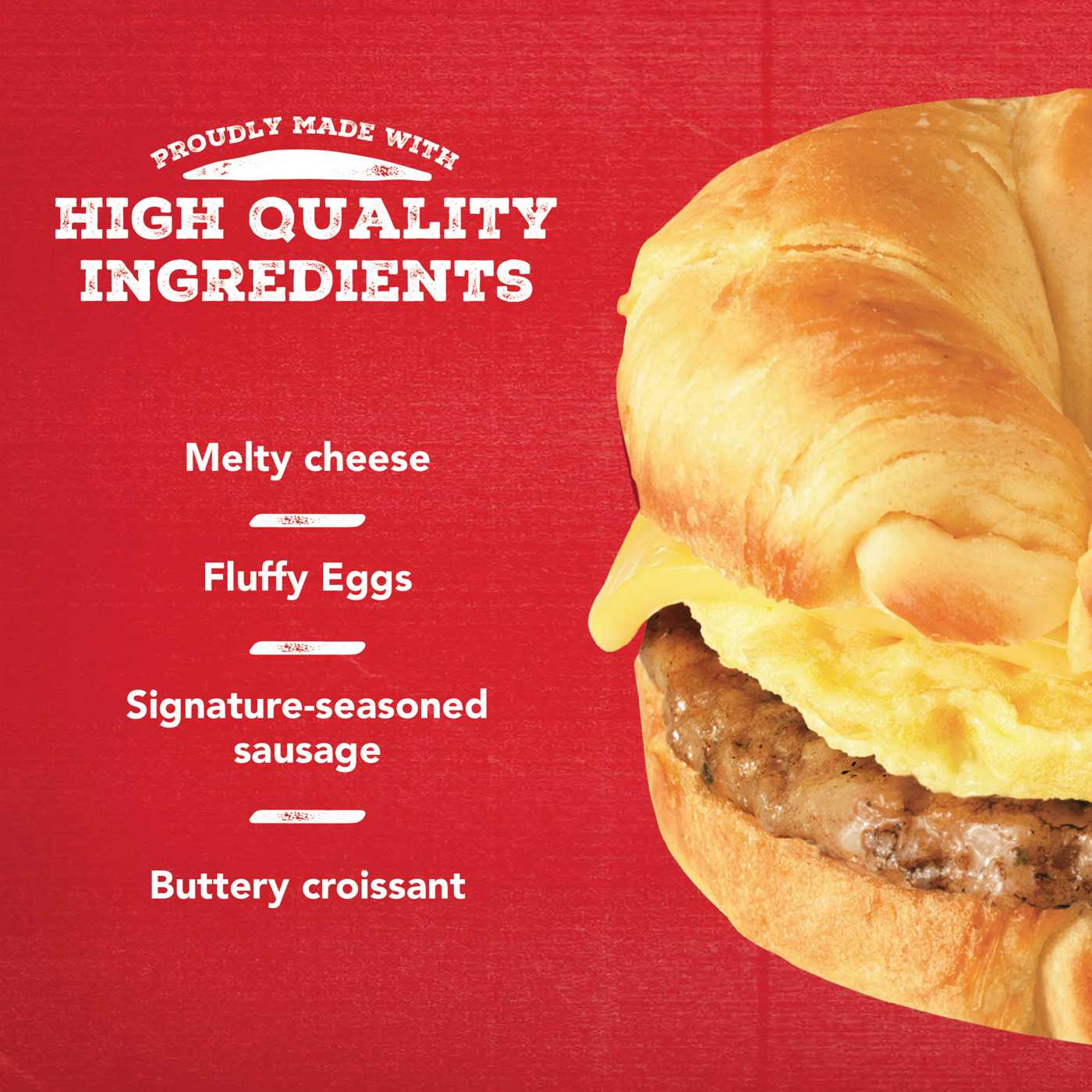 Jimmy Dean Frozen Croissant Breakfast Sandwiches - Sausage, Egg & Cheese; image 3 of 4