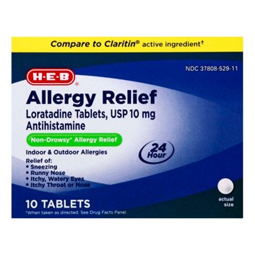 H-E-B Allergy 24 Hour Relief Loratadine Tablets – 10 mg, 10 ct