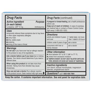 H-E-B Allergy 24 Hour Relief Loratadine Tablets – 10 mg, 10 ct