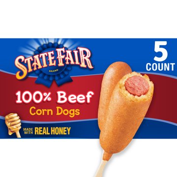 State Fair Frozen Fully Cooked Beef Corn Dogs with Honey Sweetened Batter, 5 ct