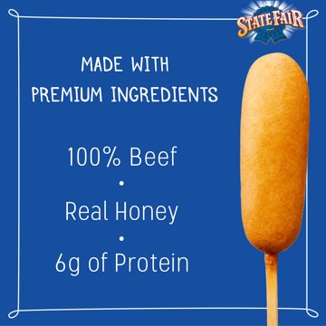 State Fair Frozen Fully Cooked Beef Corn Dogs with Honey Sweetened Batter, 5 ct