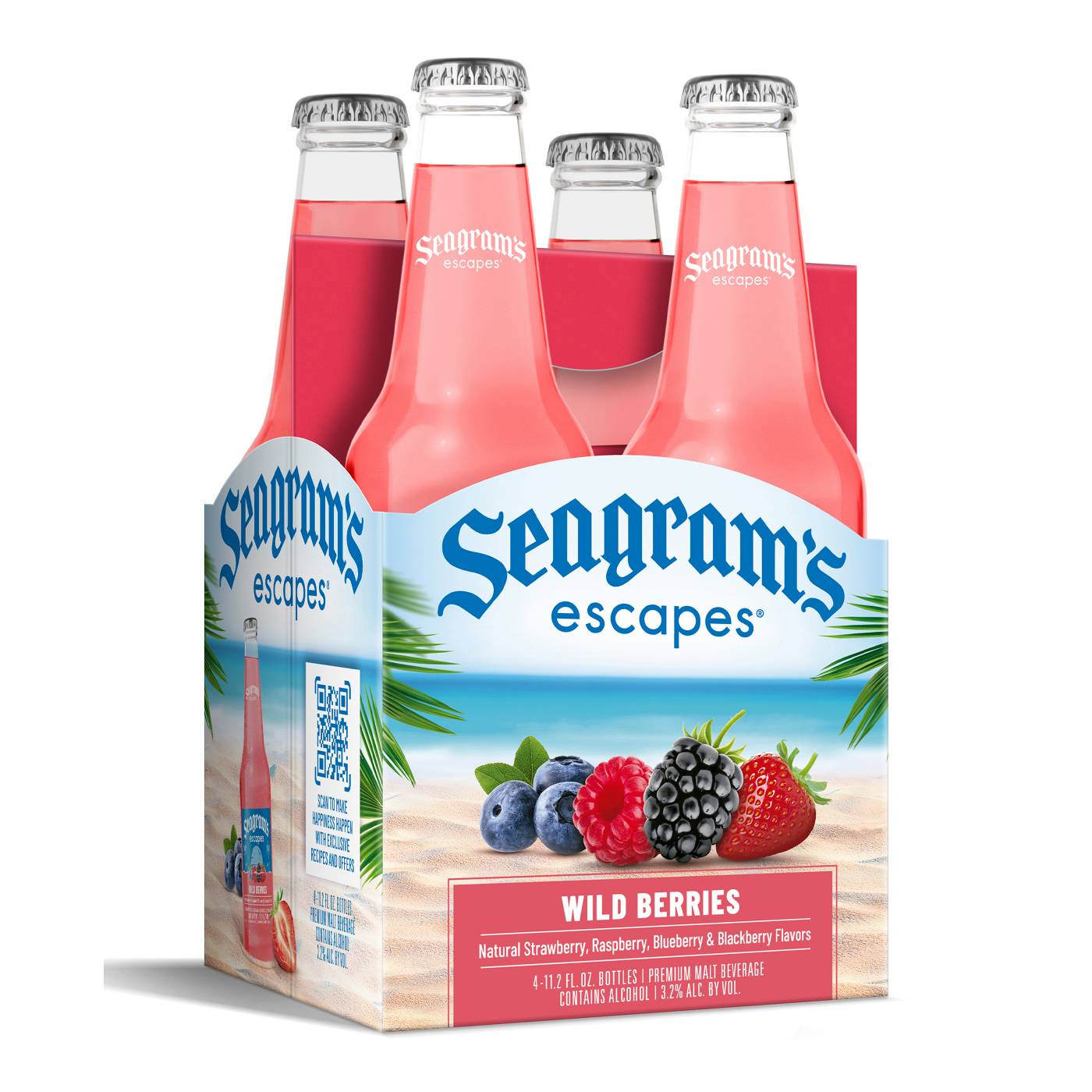 Seagram's Escapes Wild Berries Bottles 4 pk; image 2 of 2