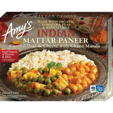 Amy's 13g Protein Indian Mattar Paneer Frozen Meal