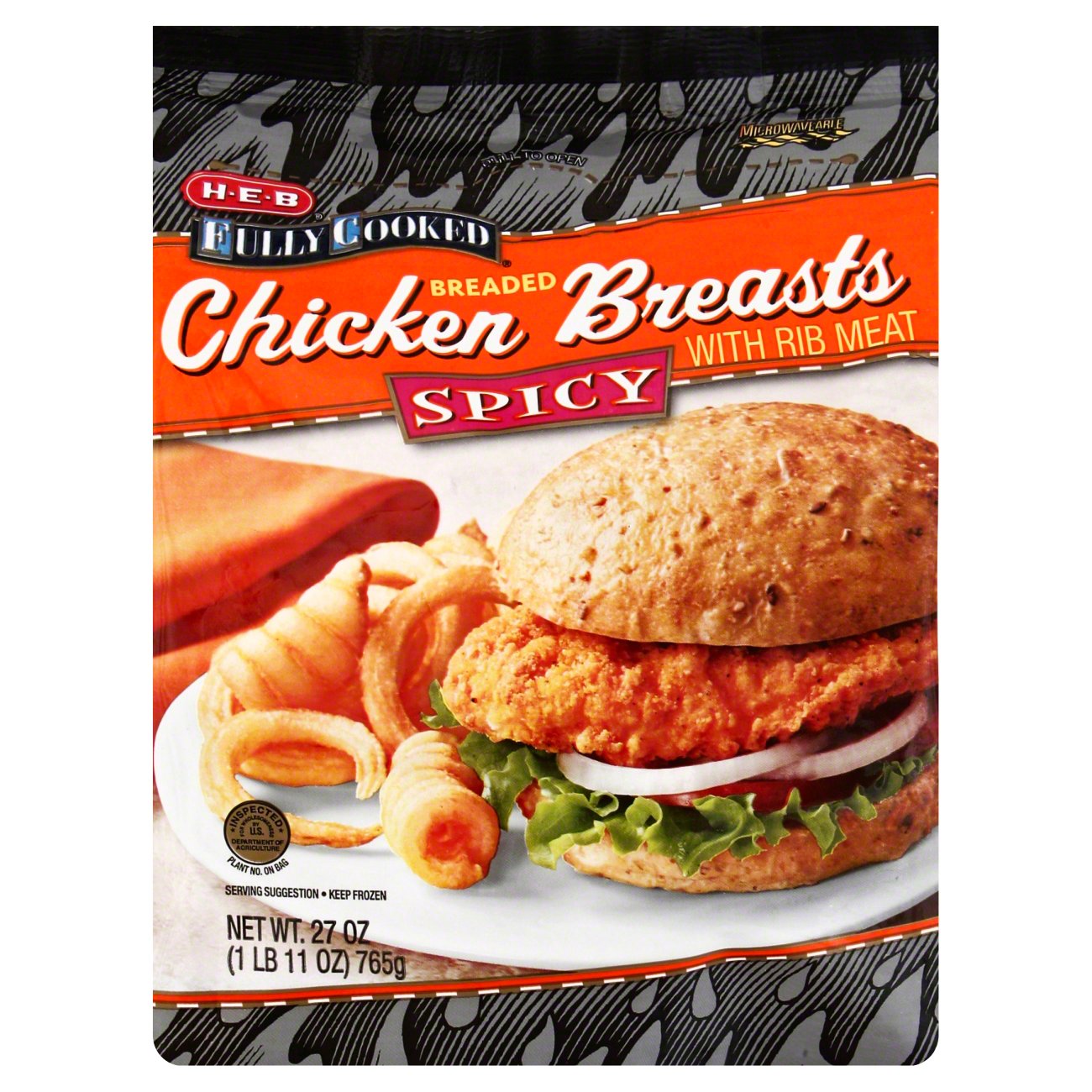 H E B Fully Cooked Spicy Breaded Chicken Breasts Shop Chicken At H E B