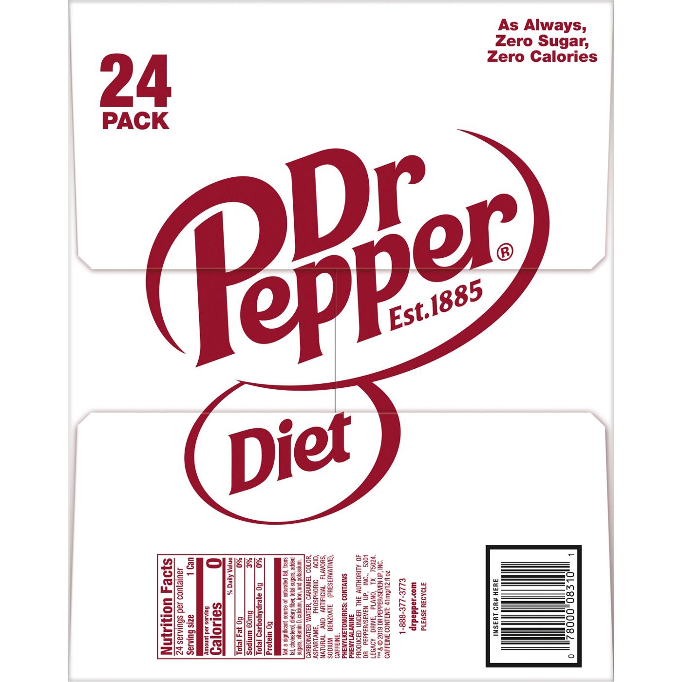 Dr Pepper Diet Soda 12 oz Cans; image 8 of 8