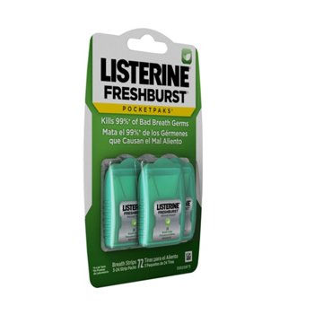Listerine Freshburst Pocketpaks Breath Freshener Strips, 72 ct