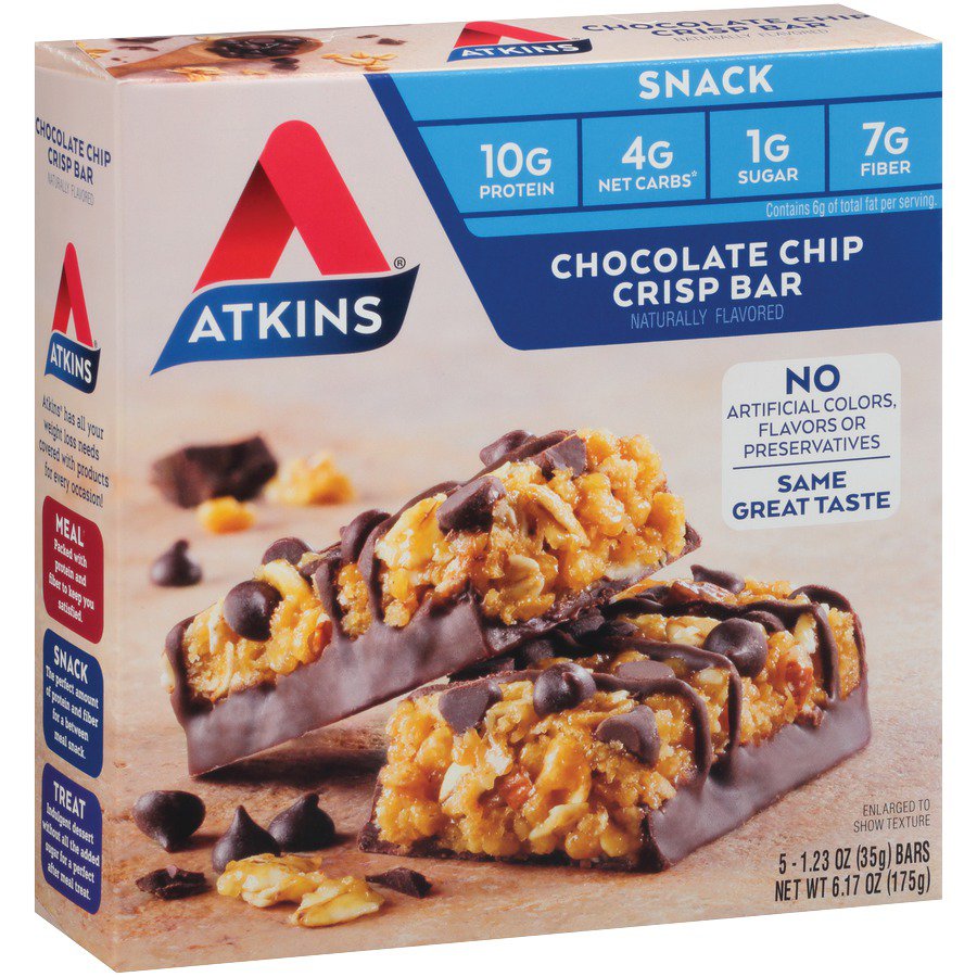 Atkins Day Break Snack/Light Breakfast Chocolate Chip Crisp Bar - Shop ...