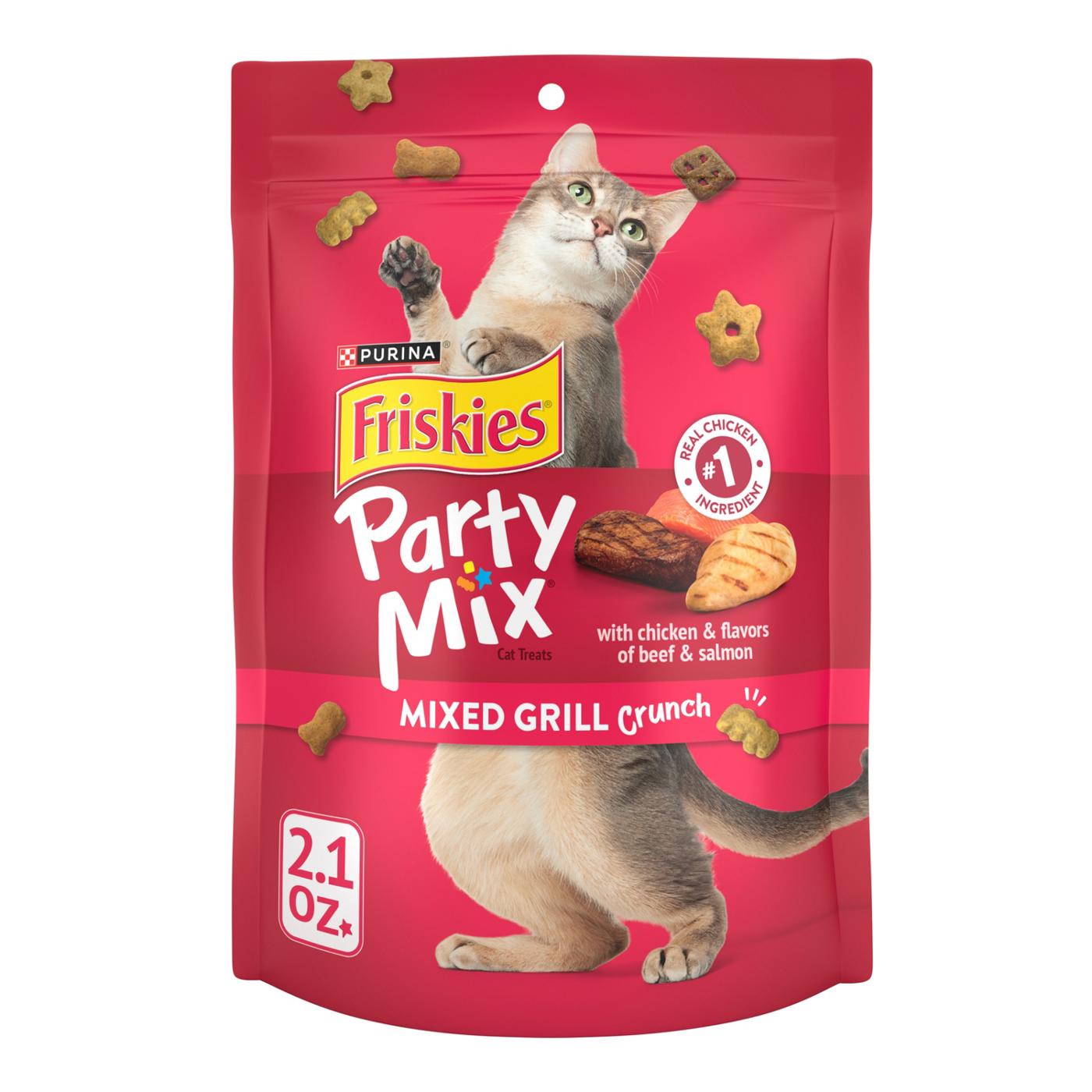 Friskies Purina Friskies Made in USA Facilities Cat Treats, Party Mix Mixed Grill Crunch; image 1 of 9