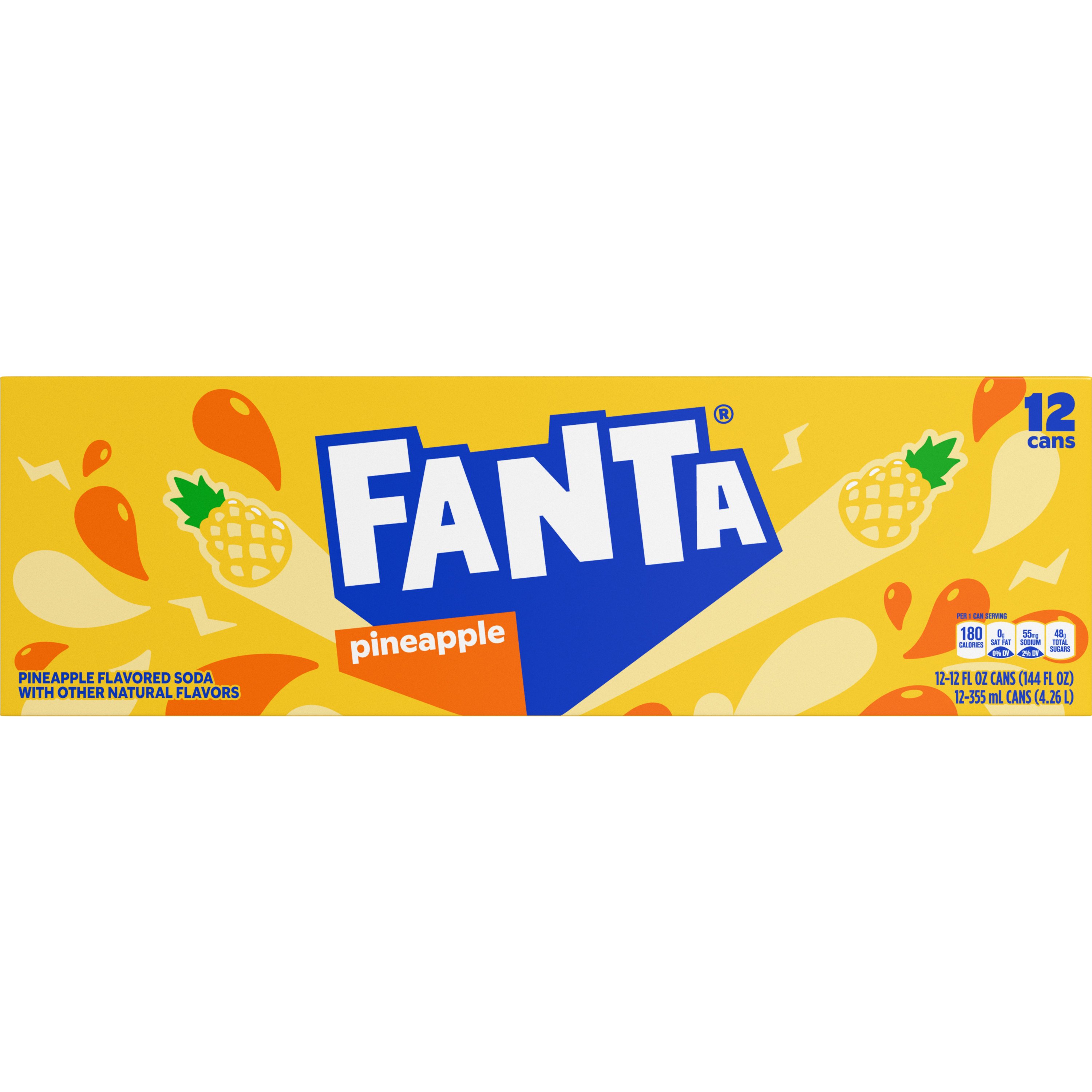 Fanta Pineapple Soda 12 oz Cans Shop Soda at HEB