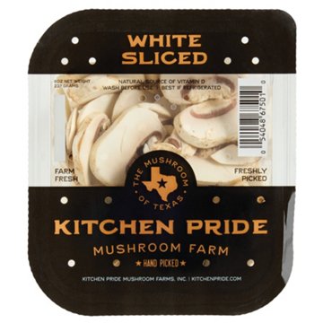 Fresh Sliced White Mushrooms, 8 oz