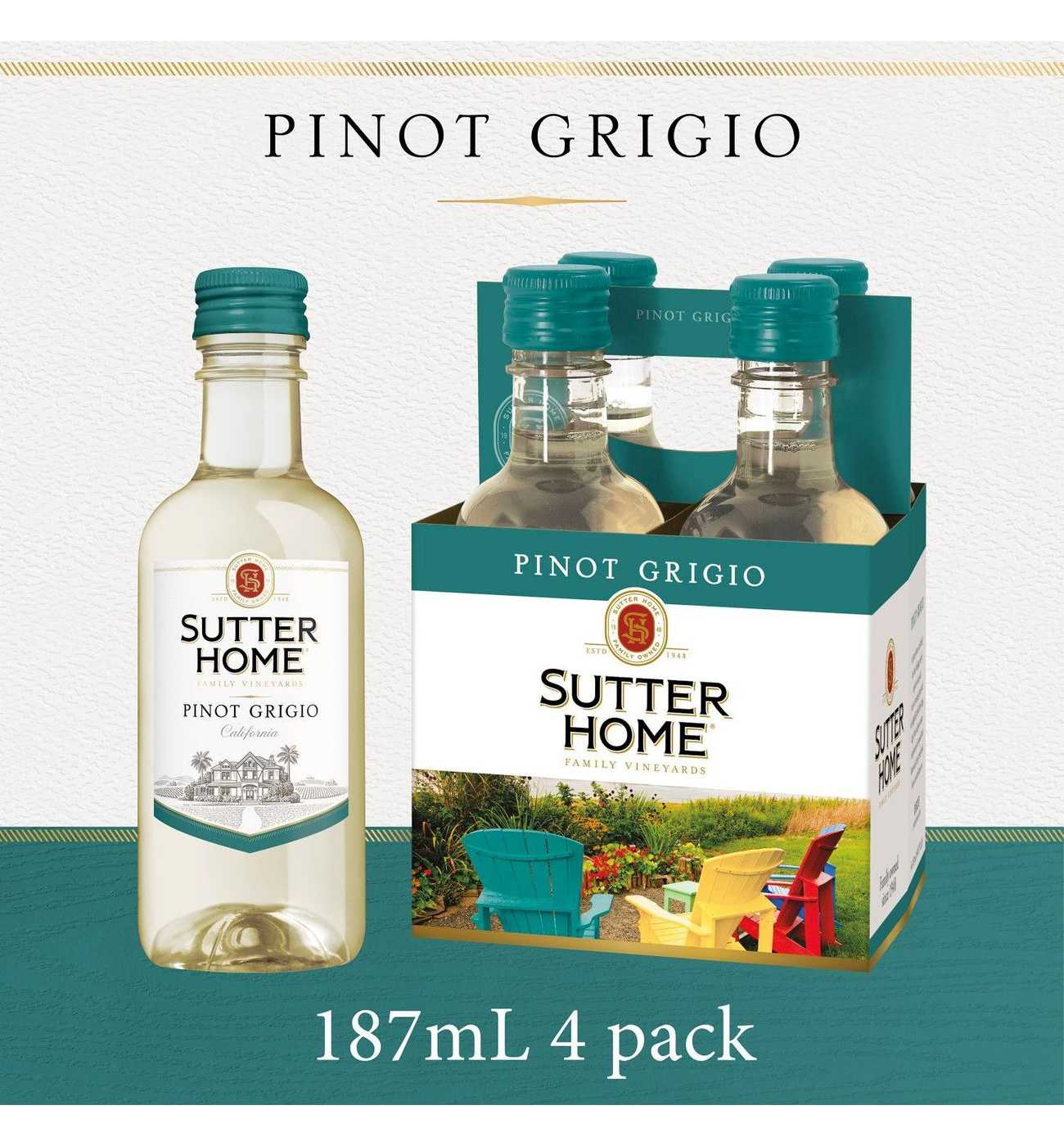 Sutter Home Family Vineyards Pinot Grigio 187 mL Bottles Shop Wine at