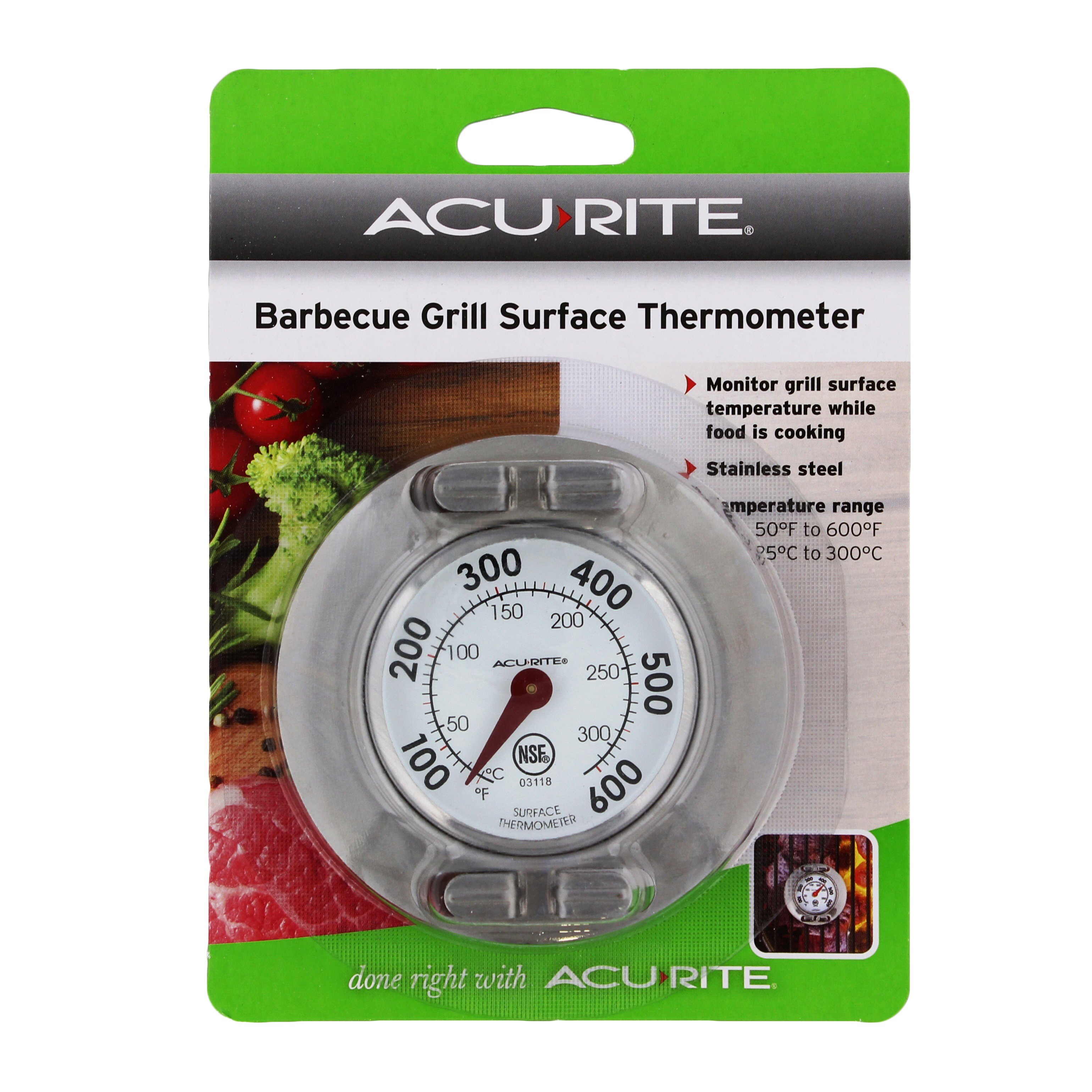 AcuRite Stainless Steel Grill Surface Thermometer Shop Cookware