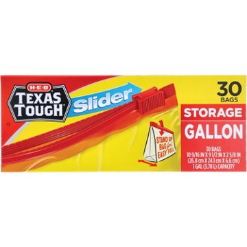 H-E-B Texas Tough Slider Gallon Storage Bags, 30 ct