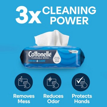 Cottonelle Fresh Care Flushable Wet Wipes, 2 ct