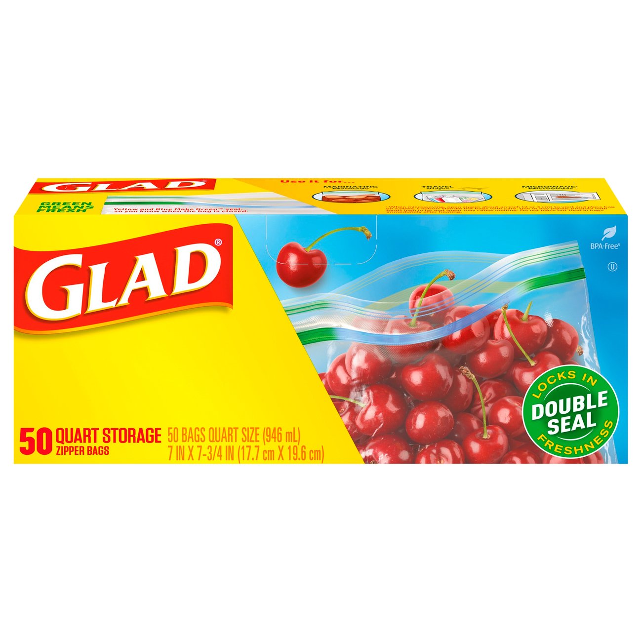 Glad Quart Size Zipper Freezer Bags - Shop Storage Bags at H-E-B