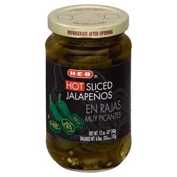 H-E-B Sliced Hot Jalapeños, 12 oz