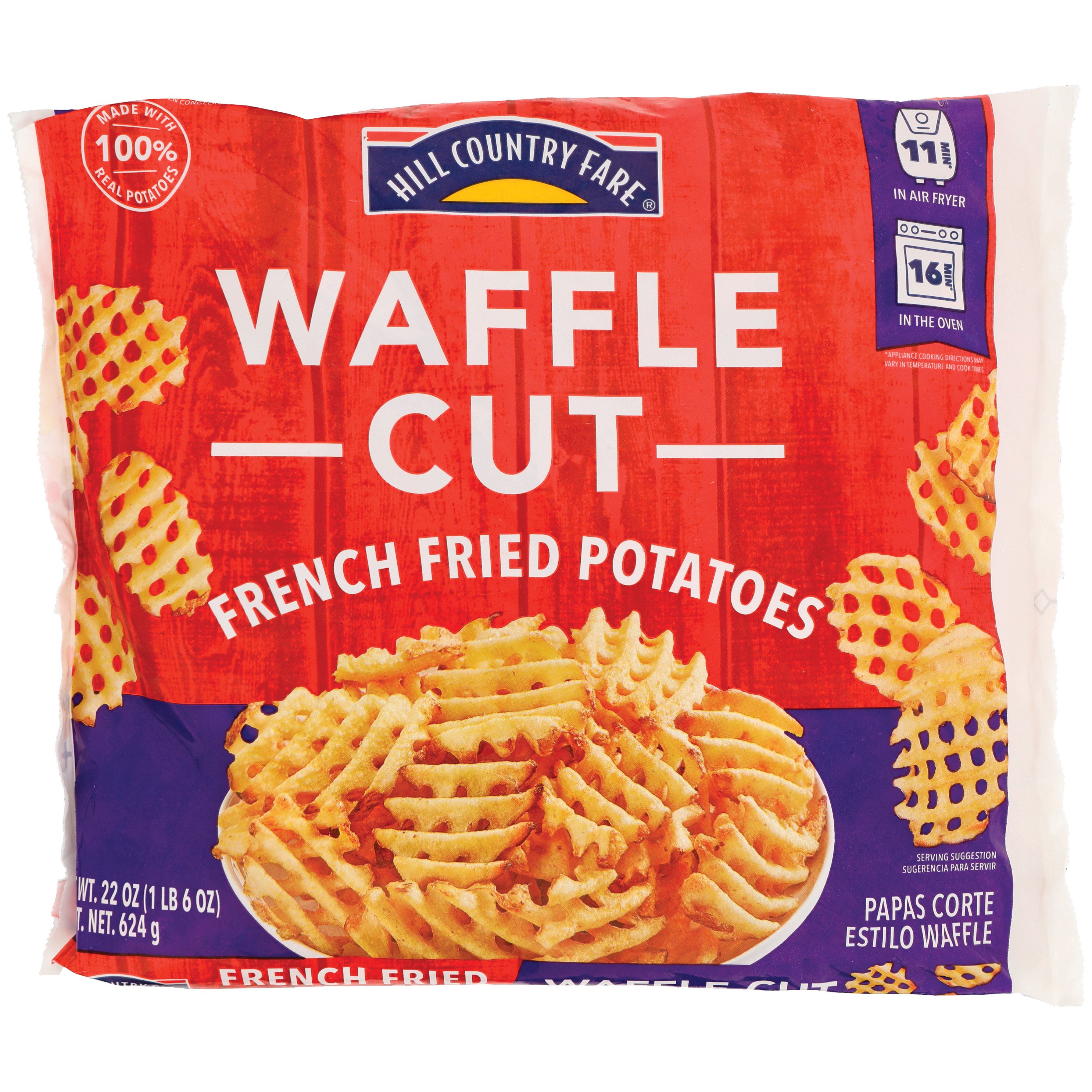 Great Value Waffle Cut French Fried Potatoes, 24 oz (Frozen) 