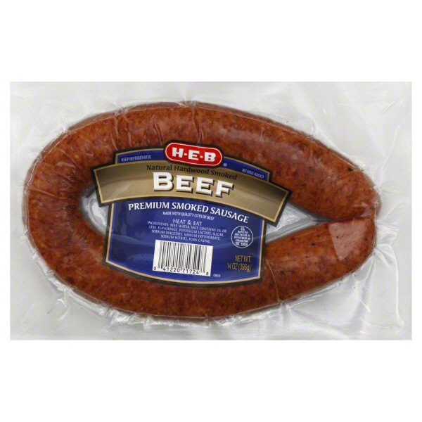 HEB Beef Premium Smoked Sausage Shop Sausage at HEB