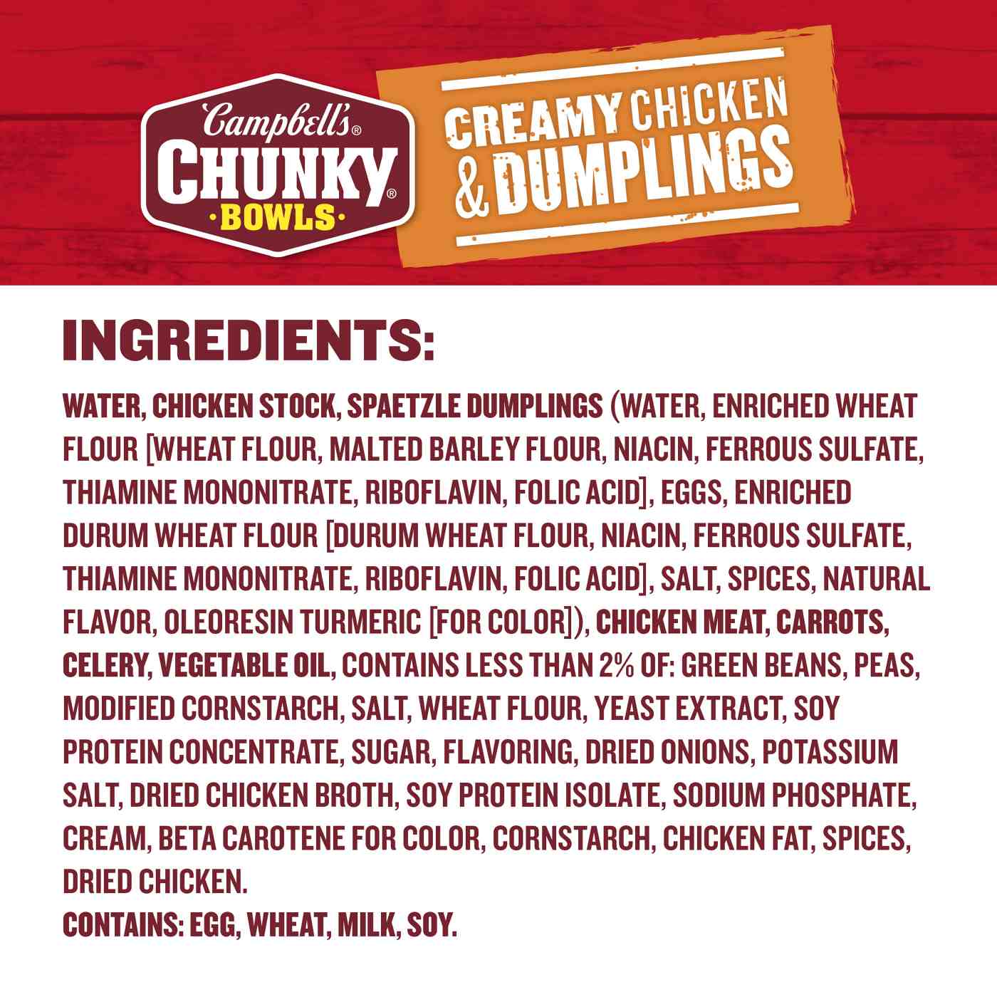 Campbell's Chunky Creamy Chicken & Dumplings Soup; image 4 of 9