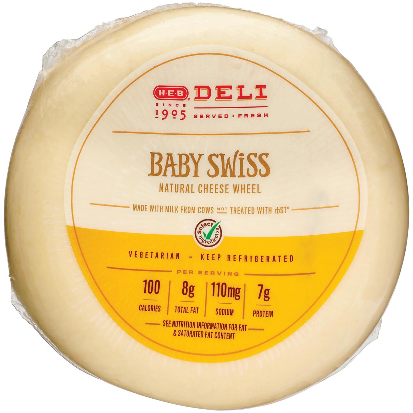 H-E-B Deli Sliced Baby Swiss Cheese; image 2 of 3