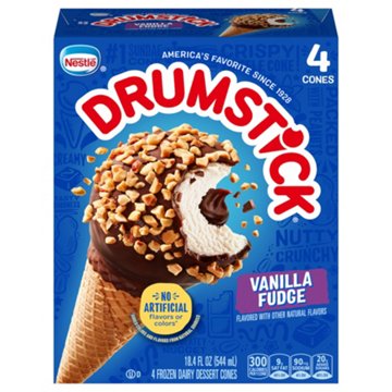 Nestle Drumstick Vanilla Fudge Sundae Cones, 4 ct