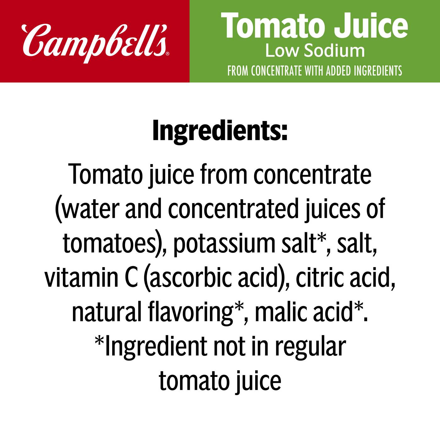 Campbell's Low Sodium 100% Tomato Juice; image 4 of 6