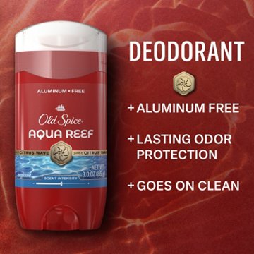 Old Spice Red Collection Deodorant for Men, Aqua Reef Scent, Aluminum Free, 3.0oz