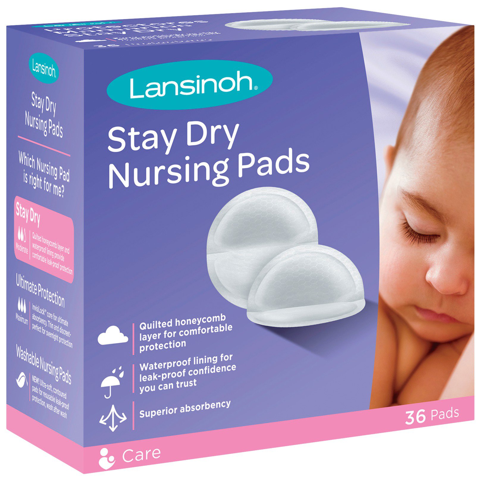 Lansinoh Stay Dry Nursing Pads 36 ct New in Box 
