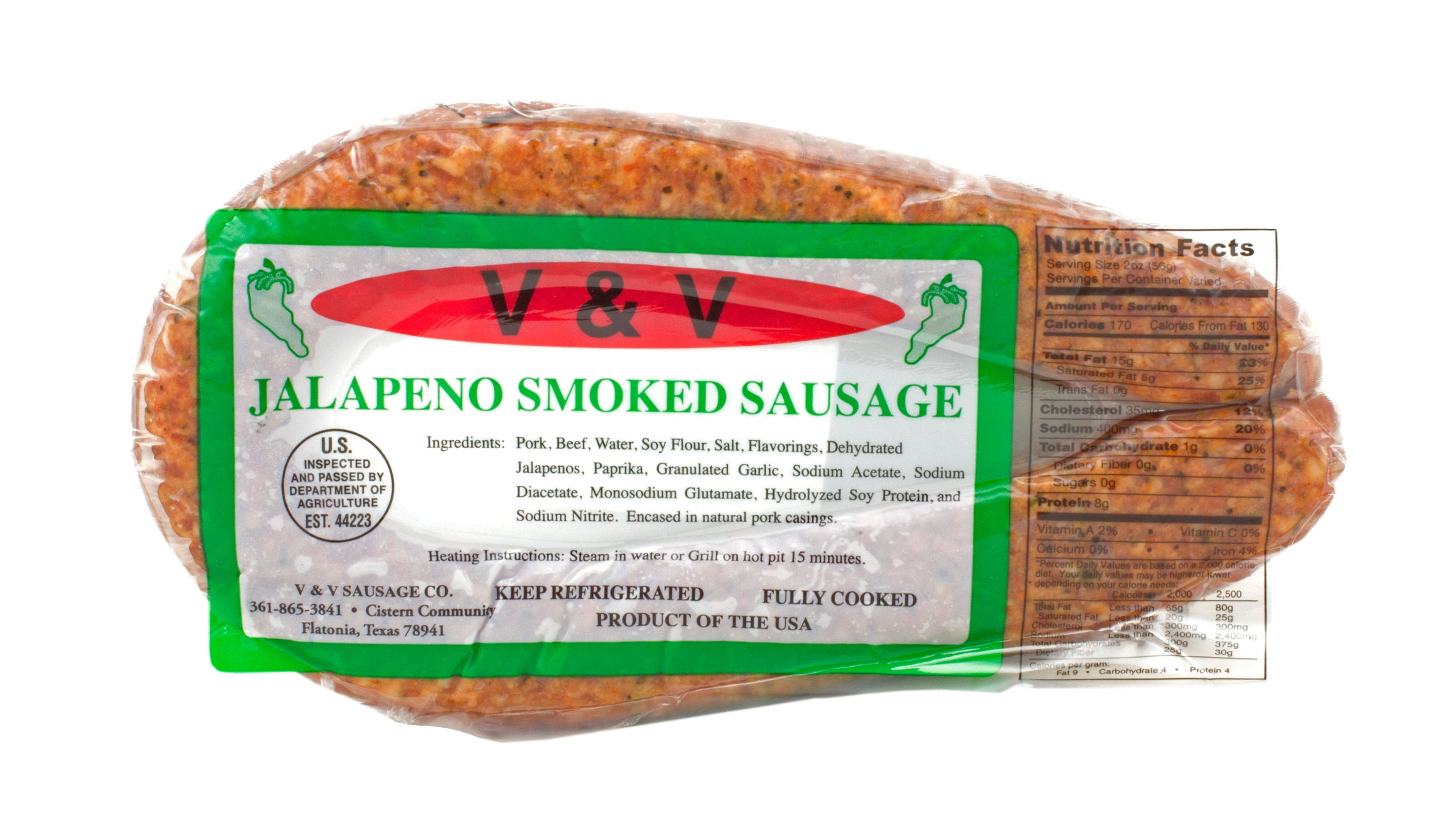 V&V Jalapeno Smoked Sausage - Shop Sausage At H-E-B