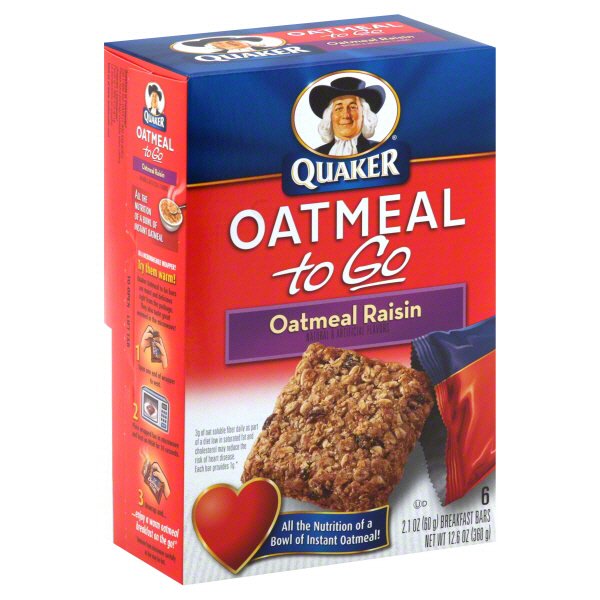 Quaker Oatmeal To Go Oatmeal Raisin Breakfast Bars Shop Granola