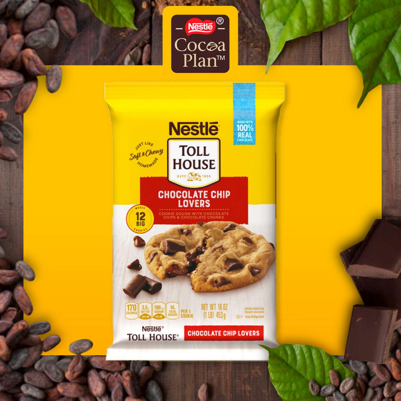 Nestle Toll House Cookie Dough - Chocolate Chip Lovers; image 5 of 5