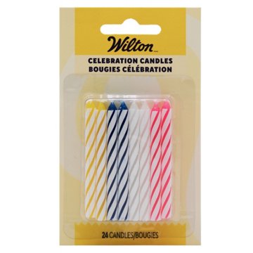 Wilton Assorted Colors Celebration Candles, 24 ct