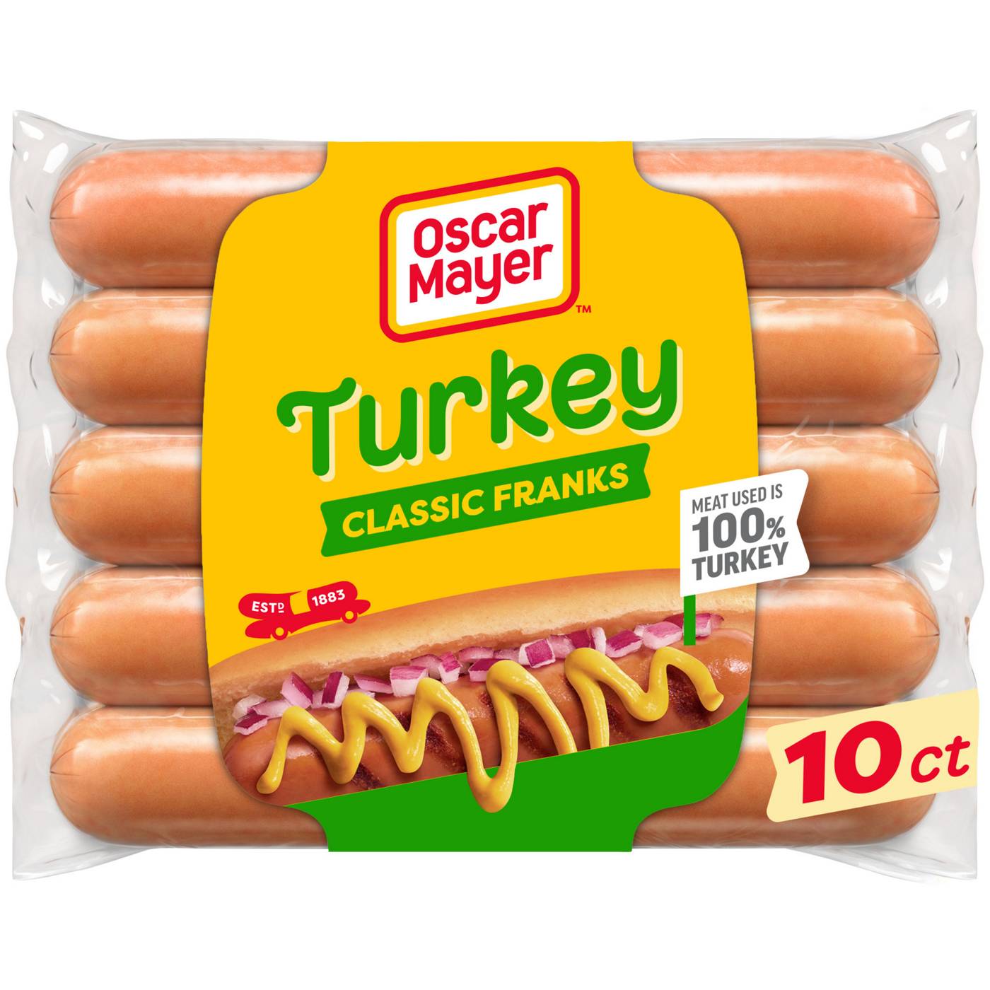Oscar Mayer Turkey Uncured Franks Hot Dogs; image 1 of 6