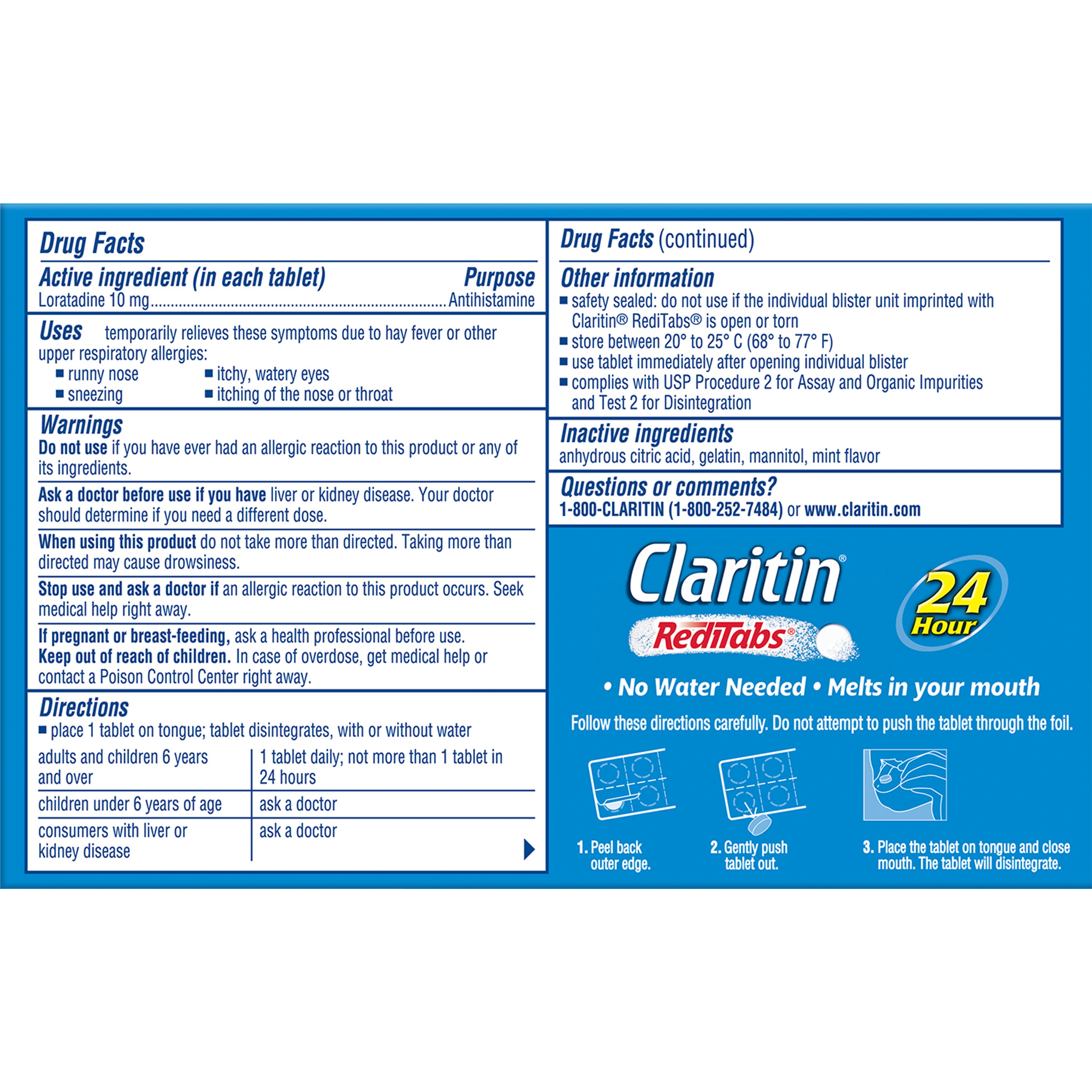 Claritin RediTabs 24 Hour Allergy Relief Tablets - Shop Sinus & Allergy ...