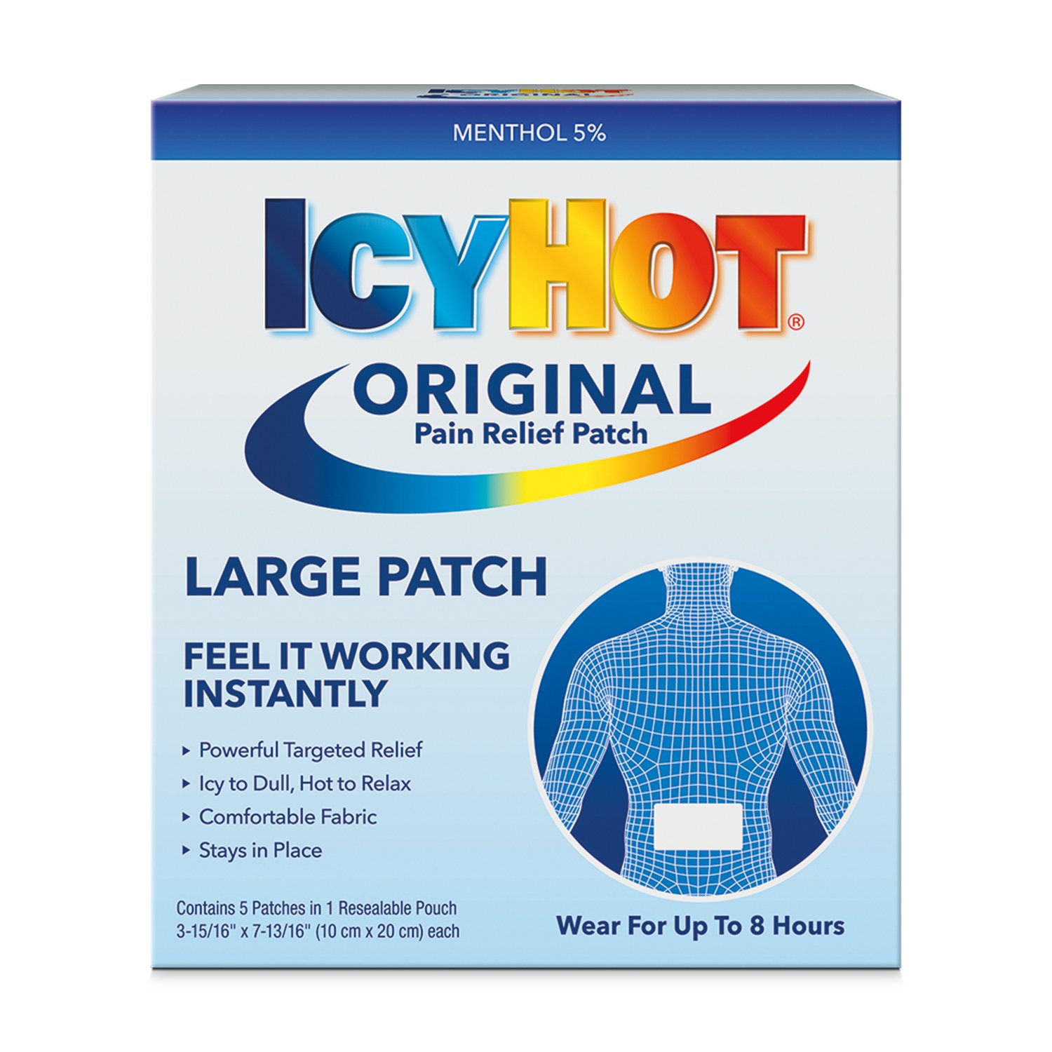 Icy Hot Medicated Topical Analgesic Back Patch Shop Muscle And Joint Pain At H E B