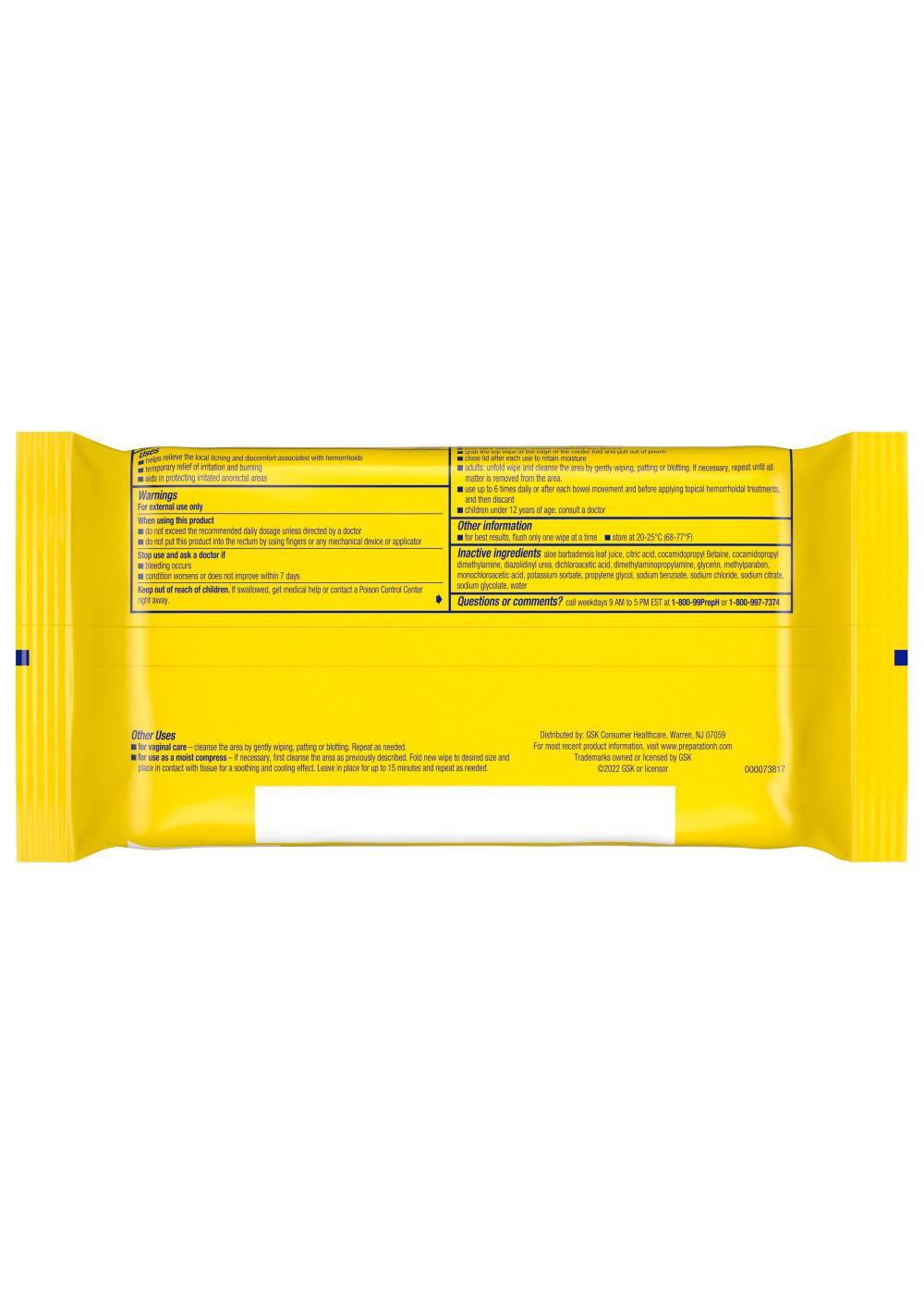 Preparation H Hemorrhoid Wipes with Witch Hazel for Skin Irritation Relief; image 2 of 5