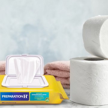 Preparation H Hemorrhoid Wipes with Witch Hazel for Skin Irritation Relief, 48 ct