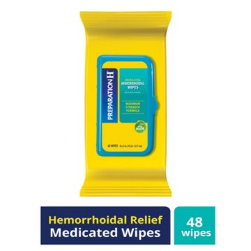 Preparation H Hemorrhoid Wipes with Witch Hazel for Skin Irritation Relief, 48 ct