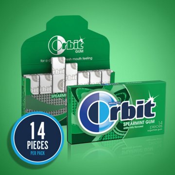Orbit Spearmint Sugar Free Chewing Gum, 14 pc